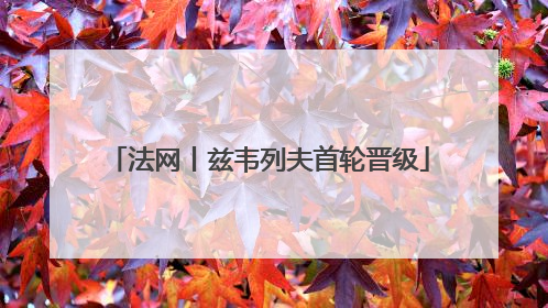 法网丨兹韦列夫首轮晋级