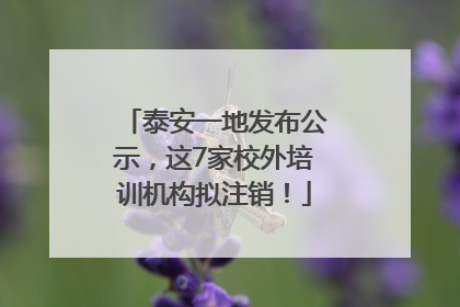 泰安一地发布公示，这7家校外培训机构拟注销！