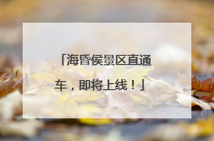 海昏侯景区直通车，即将上线！
