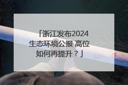 浙江发布2024生态环境公报 高位如何再提升？
