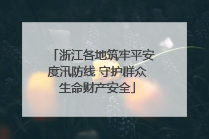 浙江各地筑牢平安度汛防线 守护群众生命财产安全