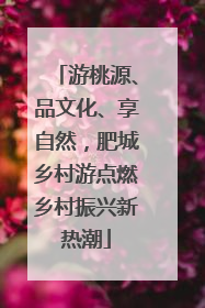 游桃源、品文化、享自然，肥城乡村游点燃乡村振兴新热潮