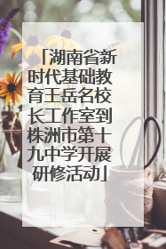 湖南省新时代基础教育王岳名校长工作室到株洲市第十九中学开展研修活动