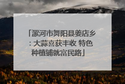 漯河市舞阳县姜店乡：大蒜喜获丰收 特色种植铺就富民路