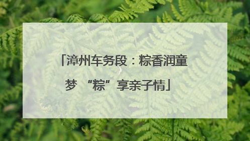 漳州车务段：粽香润童梦 “粽”享亲子情