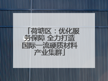 荷塘区：优化服务保障 全力打造国际一流硬质材料产业集群