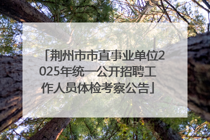 荆州市市直事业单位2025年统一公开招聘工作人员体检考察公告