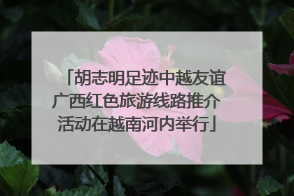 胡志明足迹中越友谊广西红色旅游线路推介活动在越南河内举行