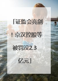 证监会亮剑！京汉控股等被罚没2.3亿元