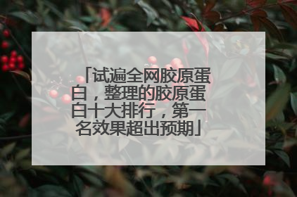 试遍全网胶原蛋白，整理的胶原蛋白十大排行，第一名效果超出预期