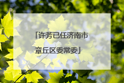 许芳已任济南市章丘区委常委