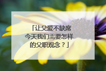 让父爱不缺席 今天我们需要怎样的父职观念？