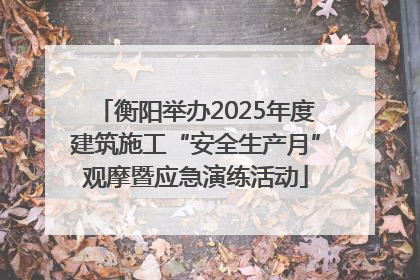 衡阳举办2025年度建筑施工“安全生产月”观摩暨应急演练活动