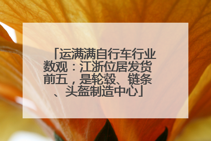 运满满自行车行业数观：江浙位居发货前五，是轮毂、链条、头盔制造中心