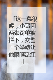 这一幕很暖，小哥因两张罚单被拦下，交警一个举动让他眼眶泛红