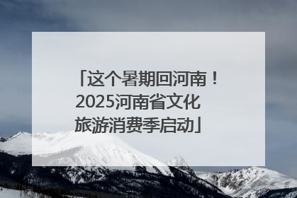这个暑期回河南！2025河南省文化旅游消费季启动