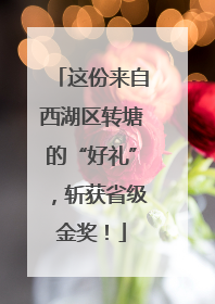 这份来自西湖区转塘的“好礼”，斩获省级金奖！