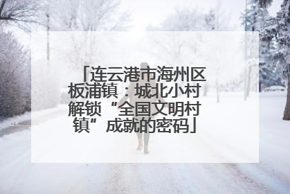 连云港市海州区板浦镇：城北小村解锁“全国文明村镇”成就的密码