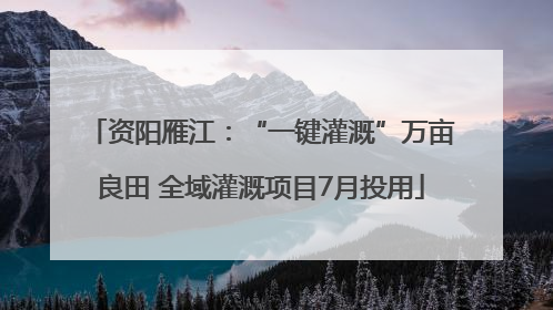 资阳雁江：“一键灌溉”万亩良田 全域灌溉项目7月投用
