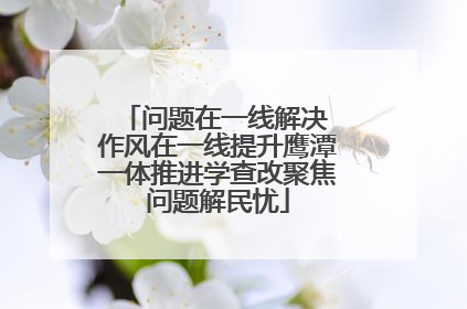 问题在一线解决 作风在一线提升鹰潭一体推进学查改聚焦问题解民忧
