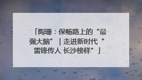 陶珊：保畅路上的“最强大脑”｜走进新时代“雷锋传人 长沙榜样”