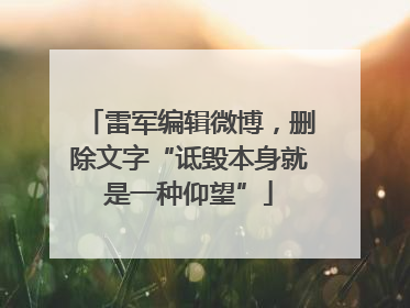 雷军编辑微博，删除文字“诋毁本身就是一种仰望”