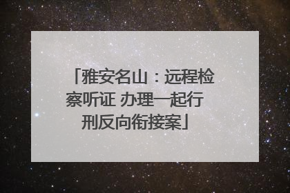 雅安名山：远程检察听证 办理一起行刑反向衔接案