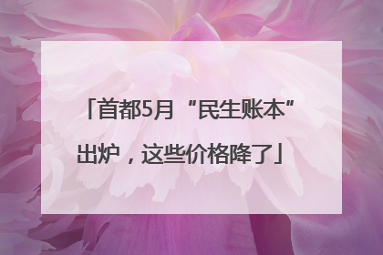 首都5月“民生账本”出炉，这些价格降了