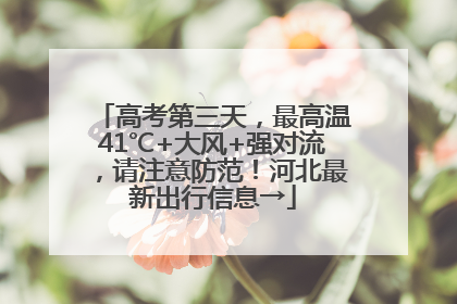 高考第三天，最高温41℃+大风+强对流，请注意防范！河北最新出行信息→