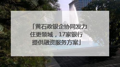 黄石政银企协同发力住更领域，17家银行提供融资服务方案