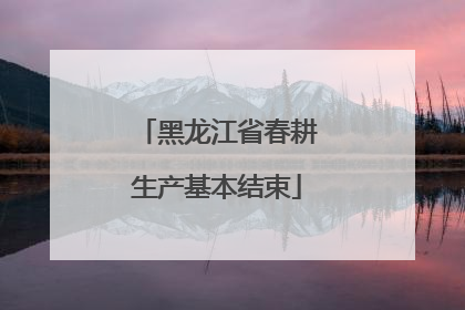 黑龙江省春耕生产基本结束