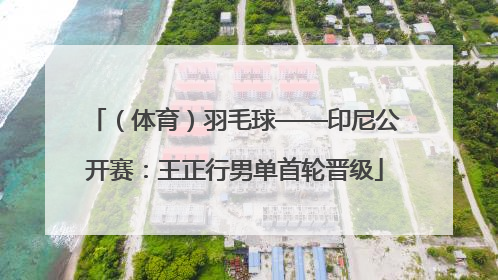 （体育）羽毛球——印尼公开赛：王正行男单首轮晋级