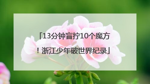 13分钟盲拧10个魔方！浙江少年破世界纪录