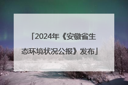 2024年《安徽省生态环境状况公报》发布