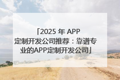 2025 年 APP 定制开发公司推荐：靠谱专业的APP定制开发公司