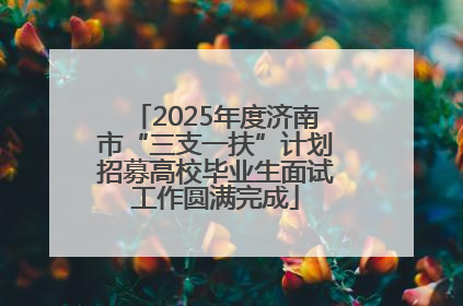 2025年度济南市“三支一扶”计划招募高校毕业生面试工作圆满完成