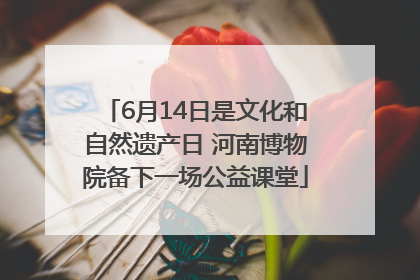 6月14日是文化和自然遗产日 河南博物院备下一场公益课堂