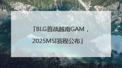 BLG首战越南GAM，2025MSI赛程公布