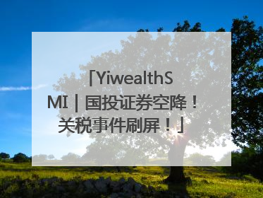 YiwealthSMI｜国投证券空降！关税事件刷屏！